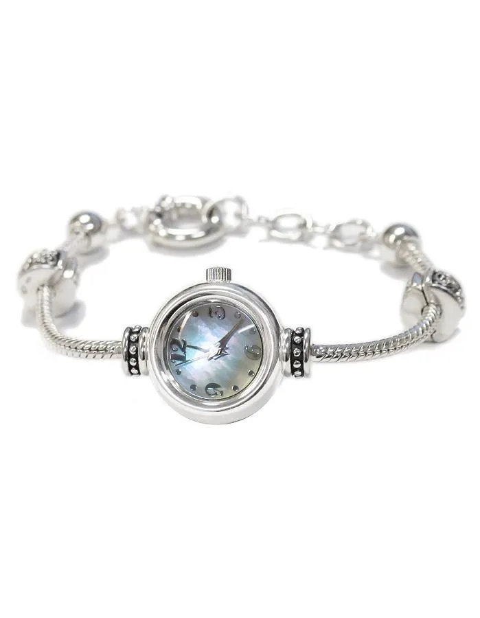 Reflection Beads Sterling Silver Watch - Endless Love Set - Mother of Pearl Dial