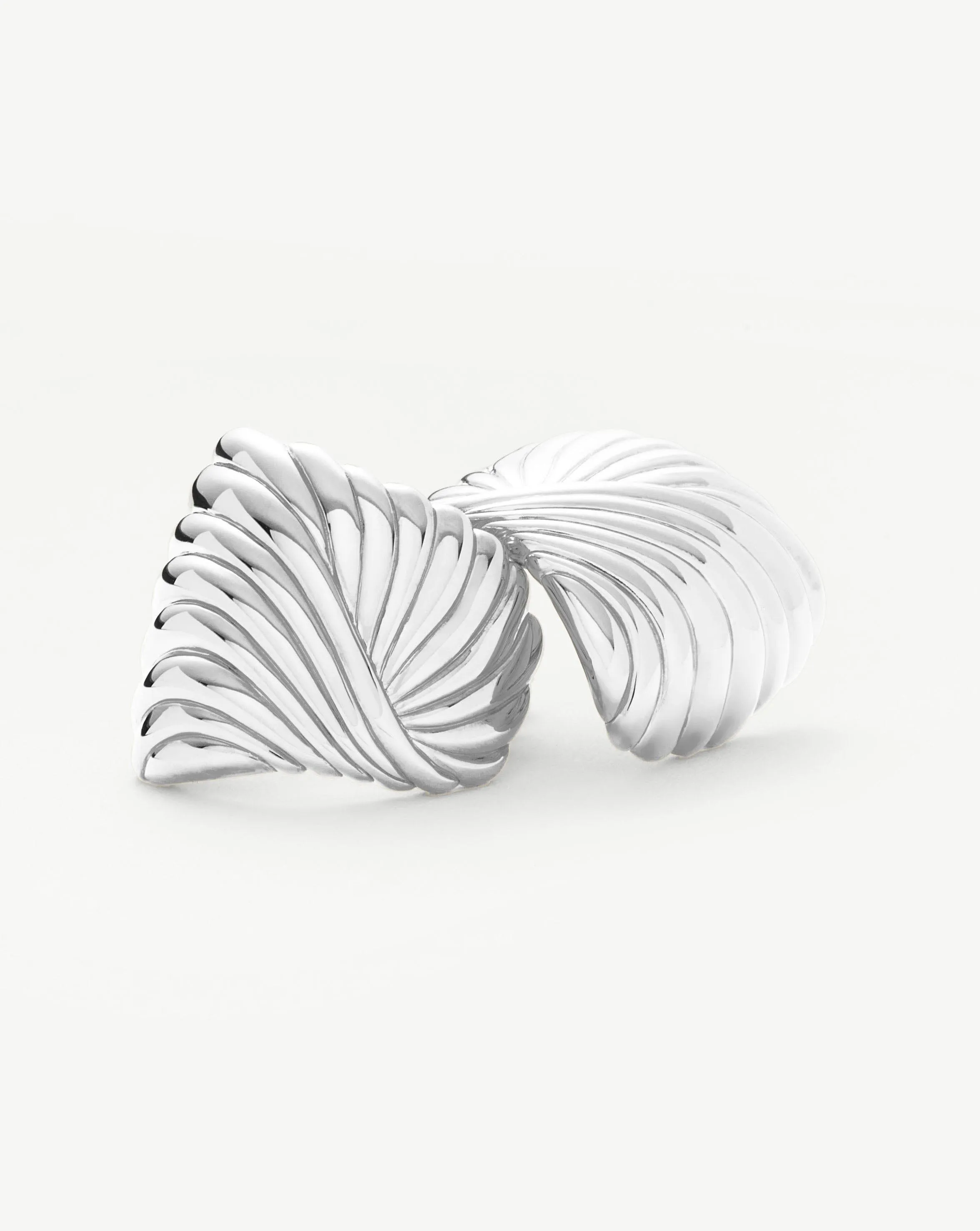 Ripple Oversized Stud Earrings | Silver Plated