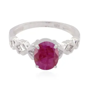 Riyo Delicate Stone Indianruby Solid Silver Ring Jewelry Packaging