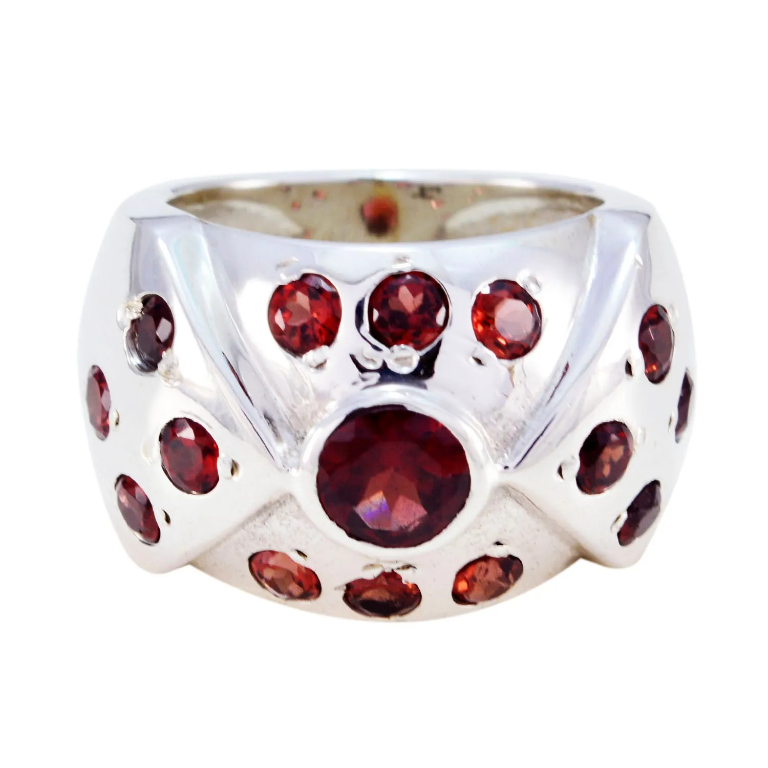 Riyo Enticing Gems Garnet Sterling Silver Rings Crochet Jewelry