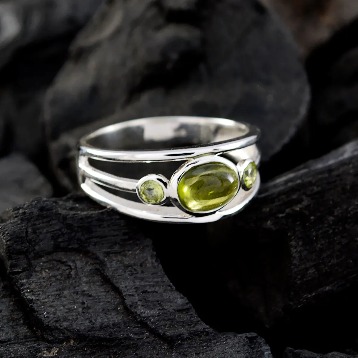 Riyo Fair Gemstone Peridot 925 Silver Rings Fine Jewelry Brands