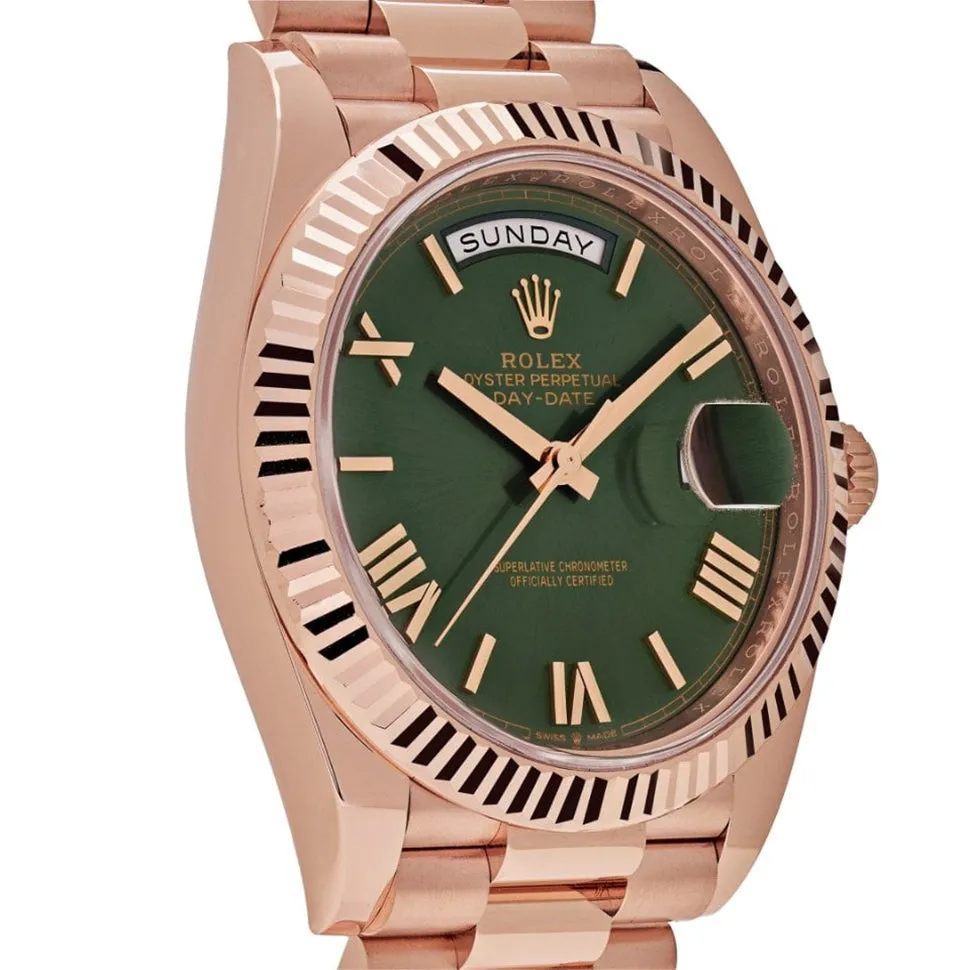 Rolex Day-Date Rose Gold Olive Green 228235 40mm (2020)