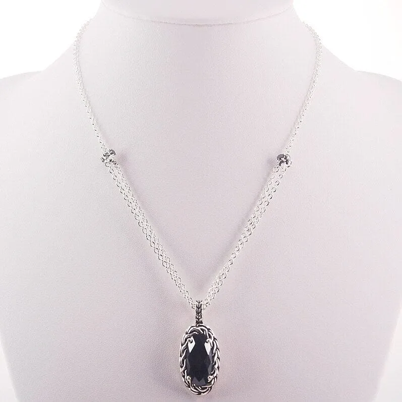 Romantic Black Onyx Necklace - 925 Sterling Silver