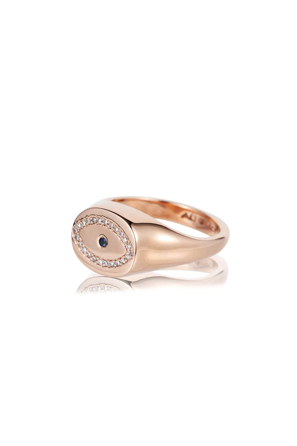 Rose Gold Evil Eye Signet Ring