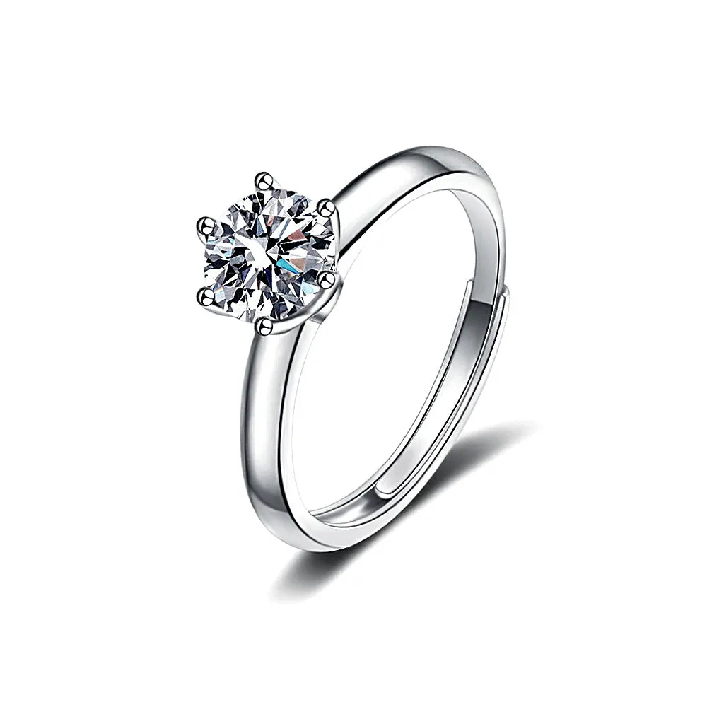 S925 Sterling Silver Gemstone Moissanite Ring