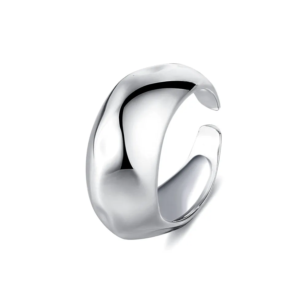 Silver Irregular Bumpy Glossy Band Ring