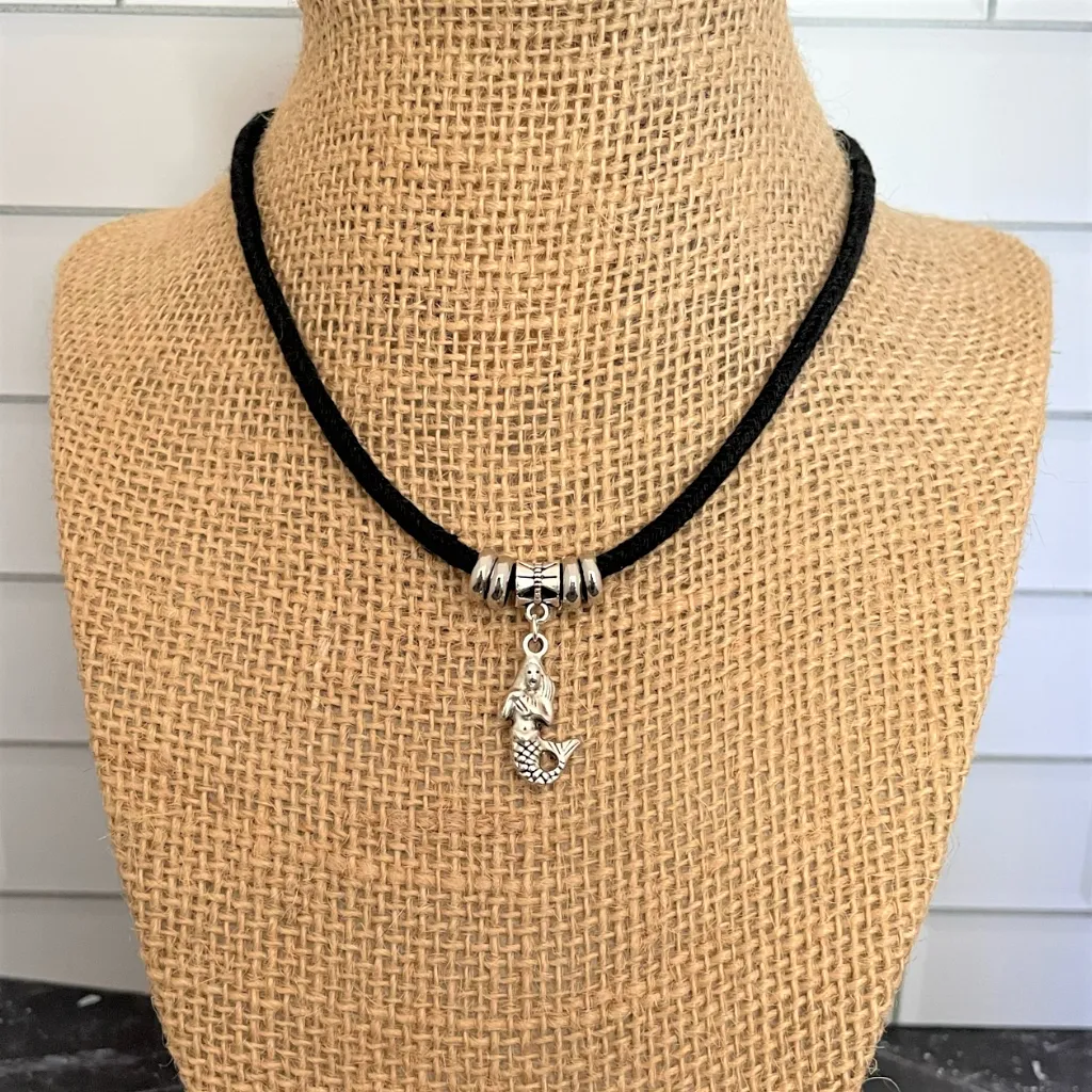 Silver Mermaid Charm Choker