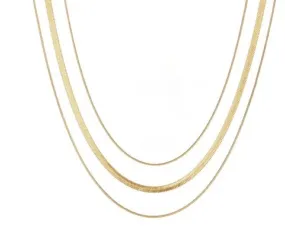 SOPHIE STAINLESS STEEL TRIPLE LAYERED NECKLACE