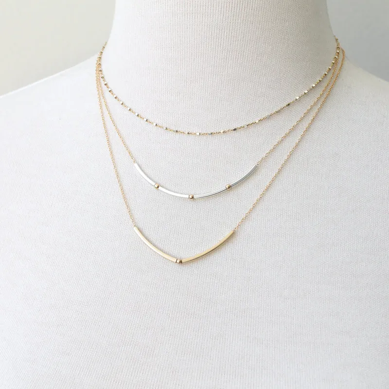 Squared Sparkle Chain Necklace