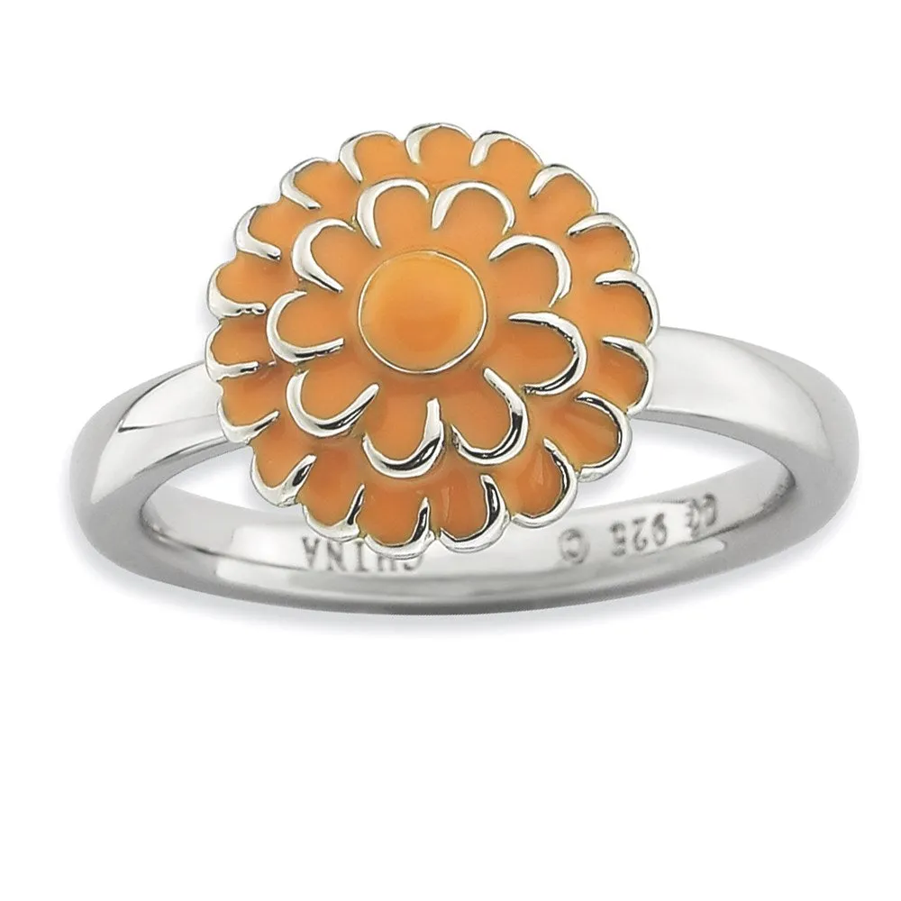 Stackable Expressions Chrysanthemum Ring in Sterling Silver