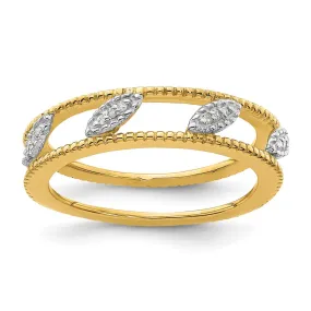 Stackable Expressions Gold-Plated Diamond Jacket Ring in Sterling Silver