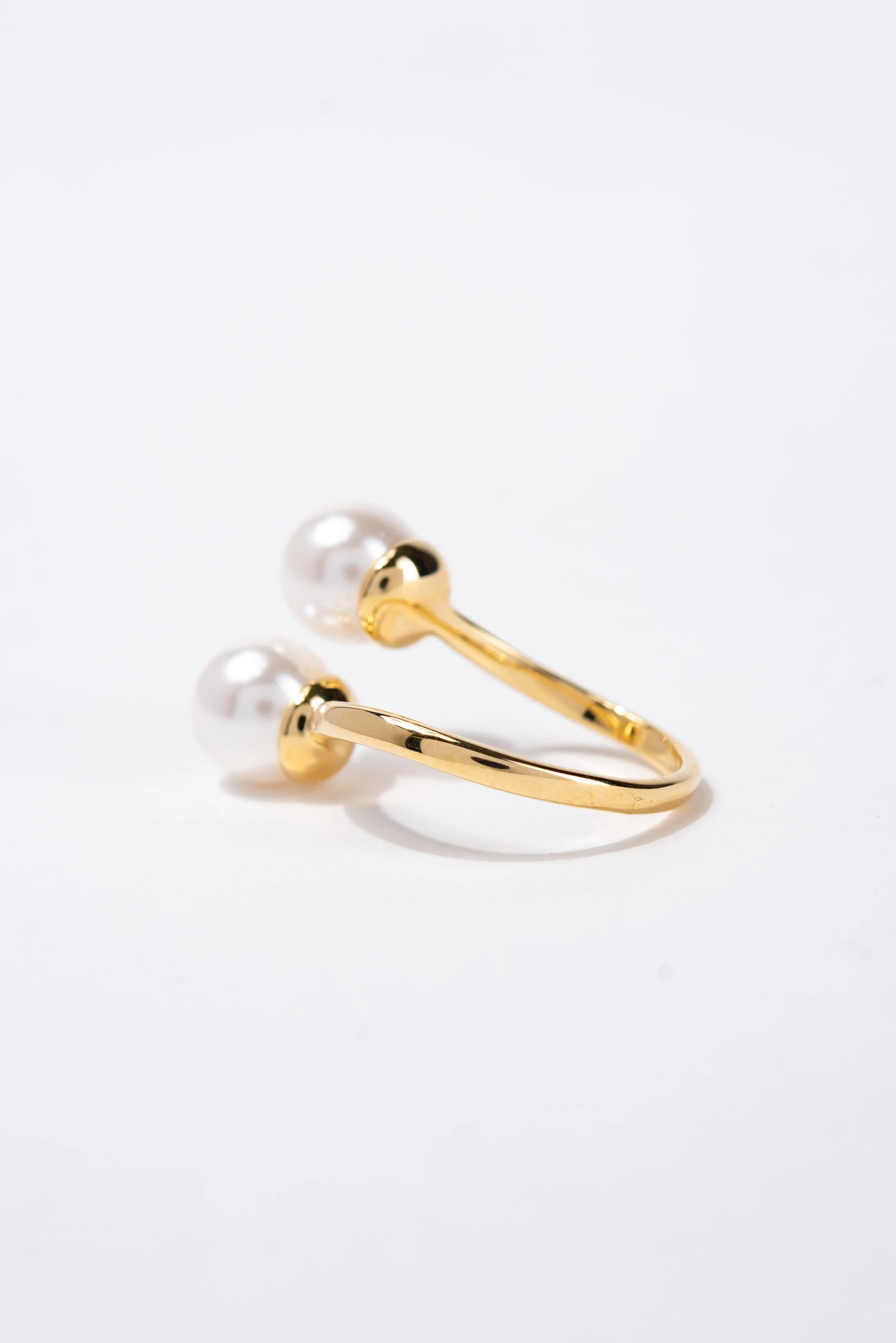 Steph Double Pearl Cuff Ring