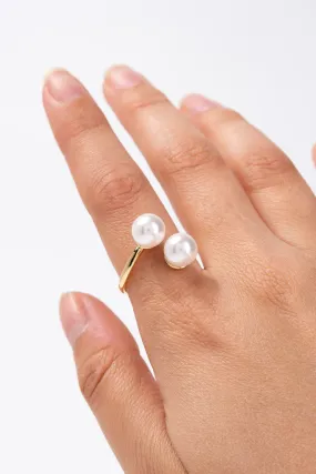 Steph Double Pearl Cuff Ring