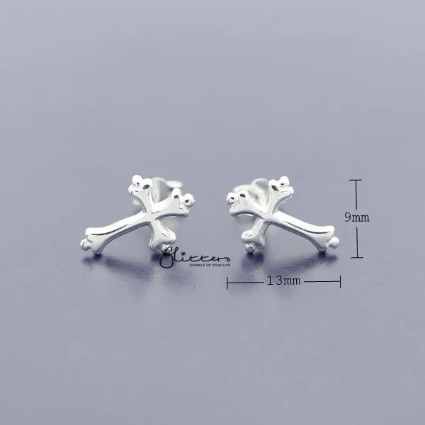 Sterling Silver Cross Stud Earrings