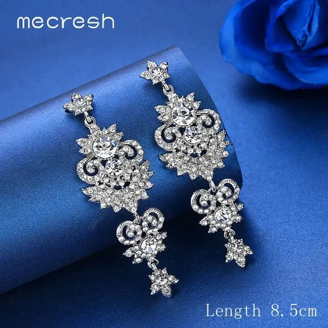 Stunning High Quality Rhinestone Long Crystal  Earrings