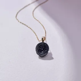 Tahitian Pearl Geode Pendant with Black Diamond