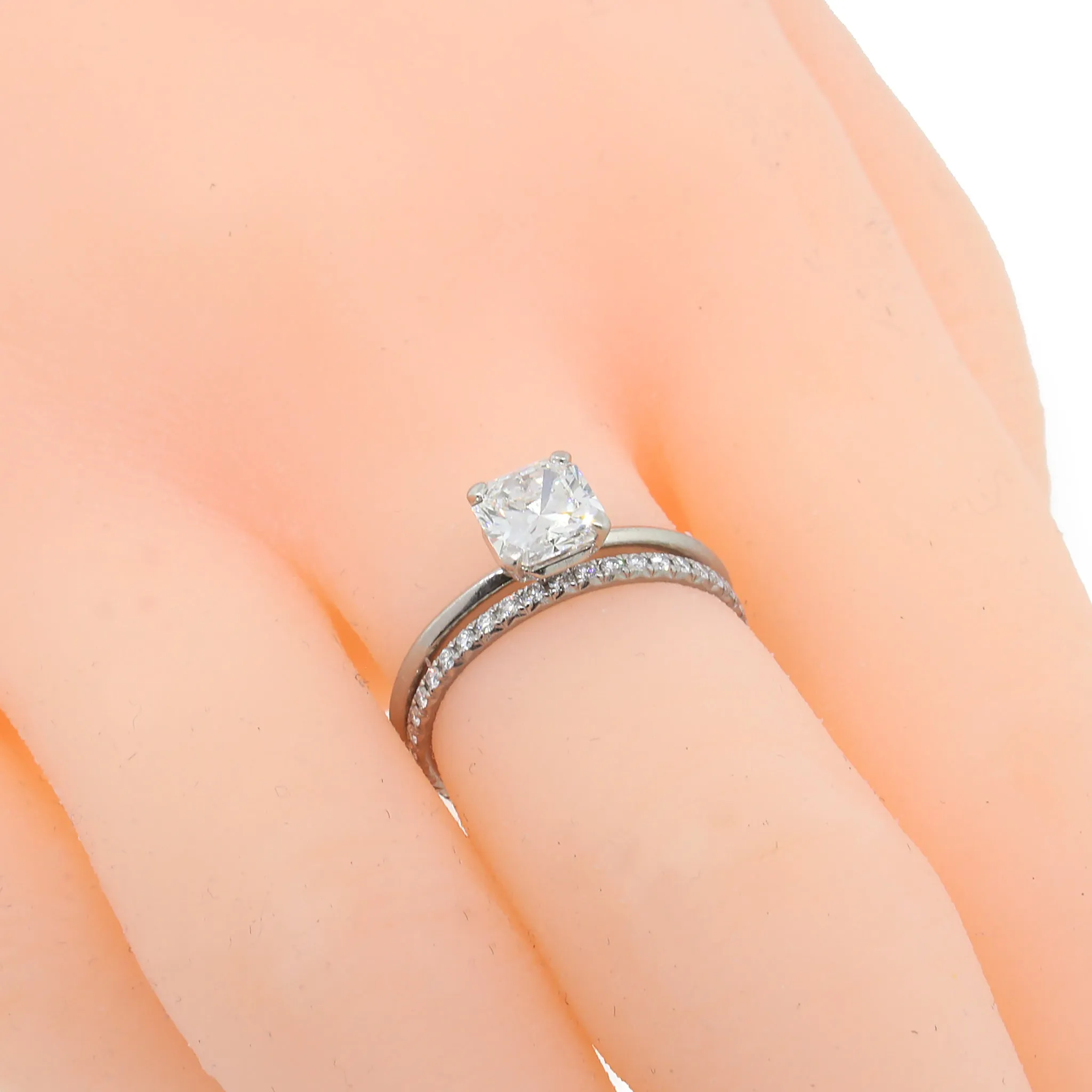 Tiffany & Co. 'TRUE' Diamond Platinum Engagement Ring and Wedding Band Set