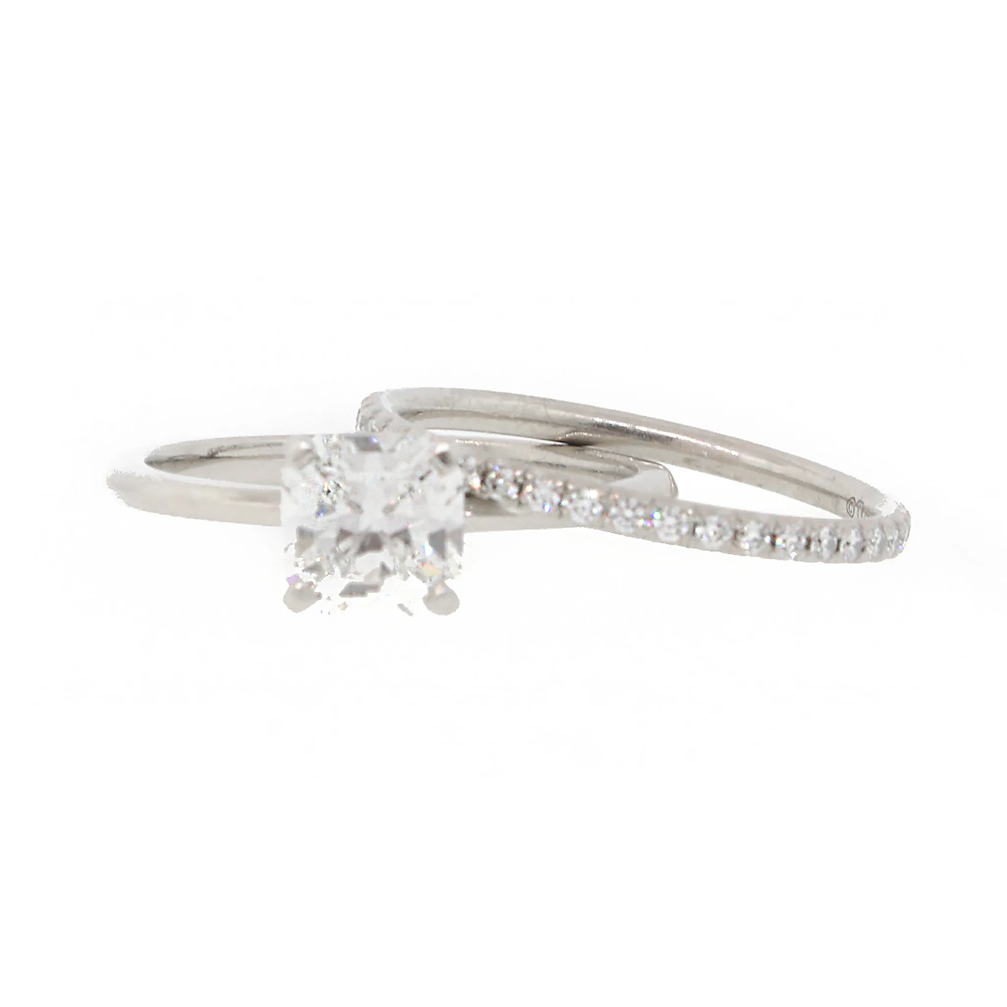 Tiffany & Co. 'TRUE' Diamond Platinum Engagement Ring and Wedding Band Set