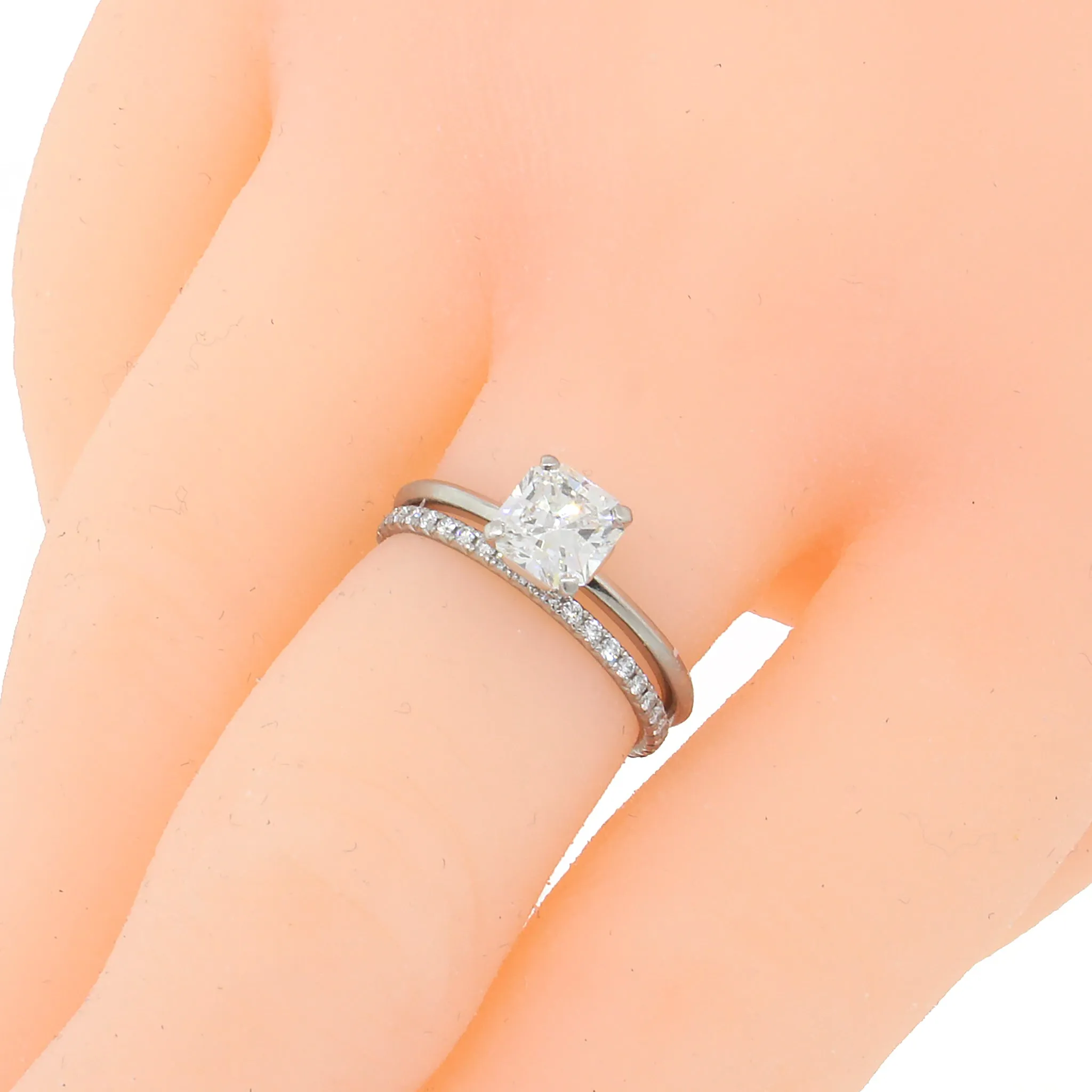 Tiffany & Co. 'TRUE' Diamond Platinum Engagement Ring and Wedding Band Set