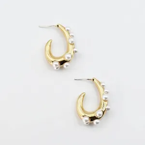 Treasure Jewels - Tear Drop Pearl Hoops - PREORDER