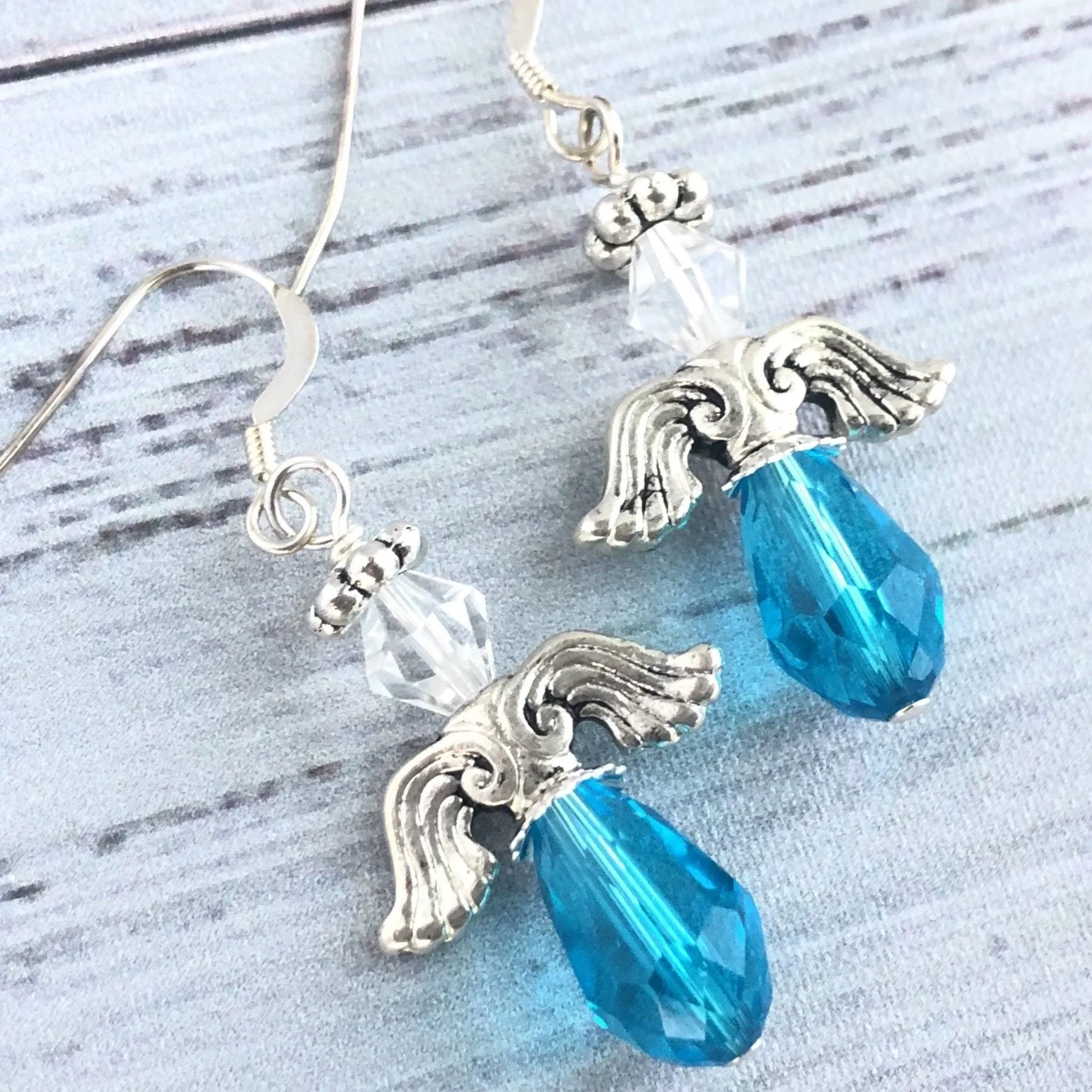 Turquoise Angel Swarovski Earrings