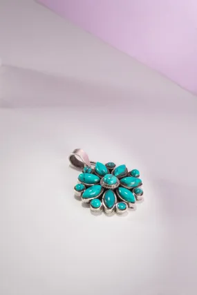 Turquoise Flower Gemstone Pendant