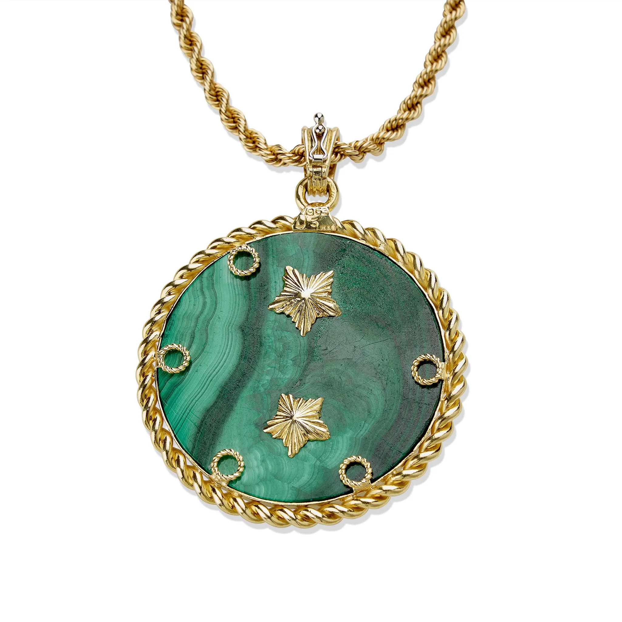 Van Cleef & Arpels Malachite and Diamond Virgo Zodiac Pendant