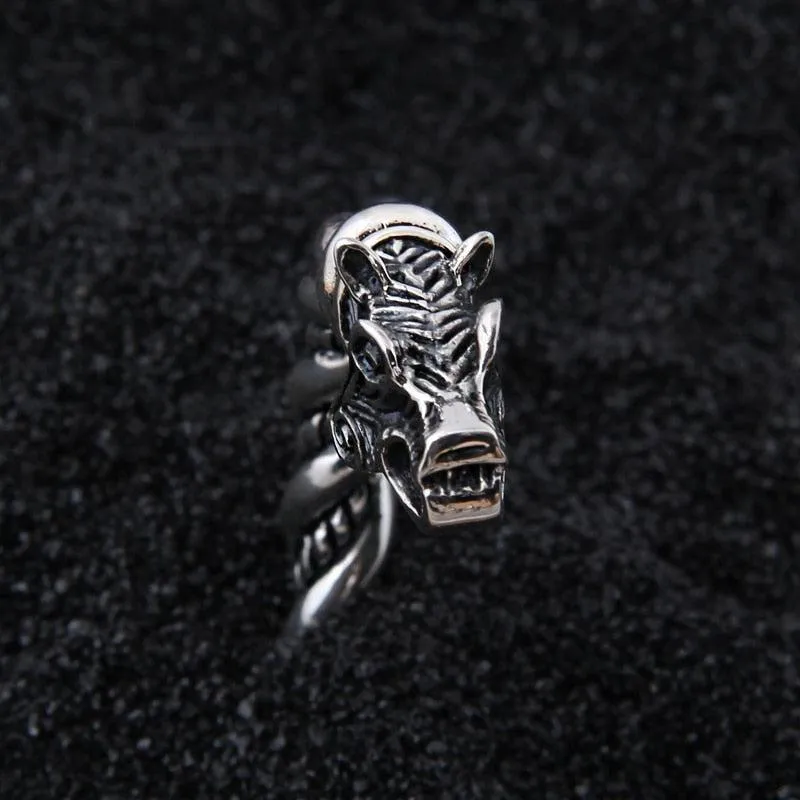 Viking Arm Ring Silver Wolf