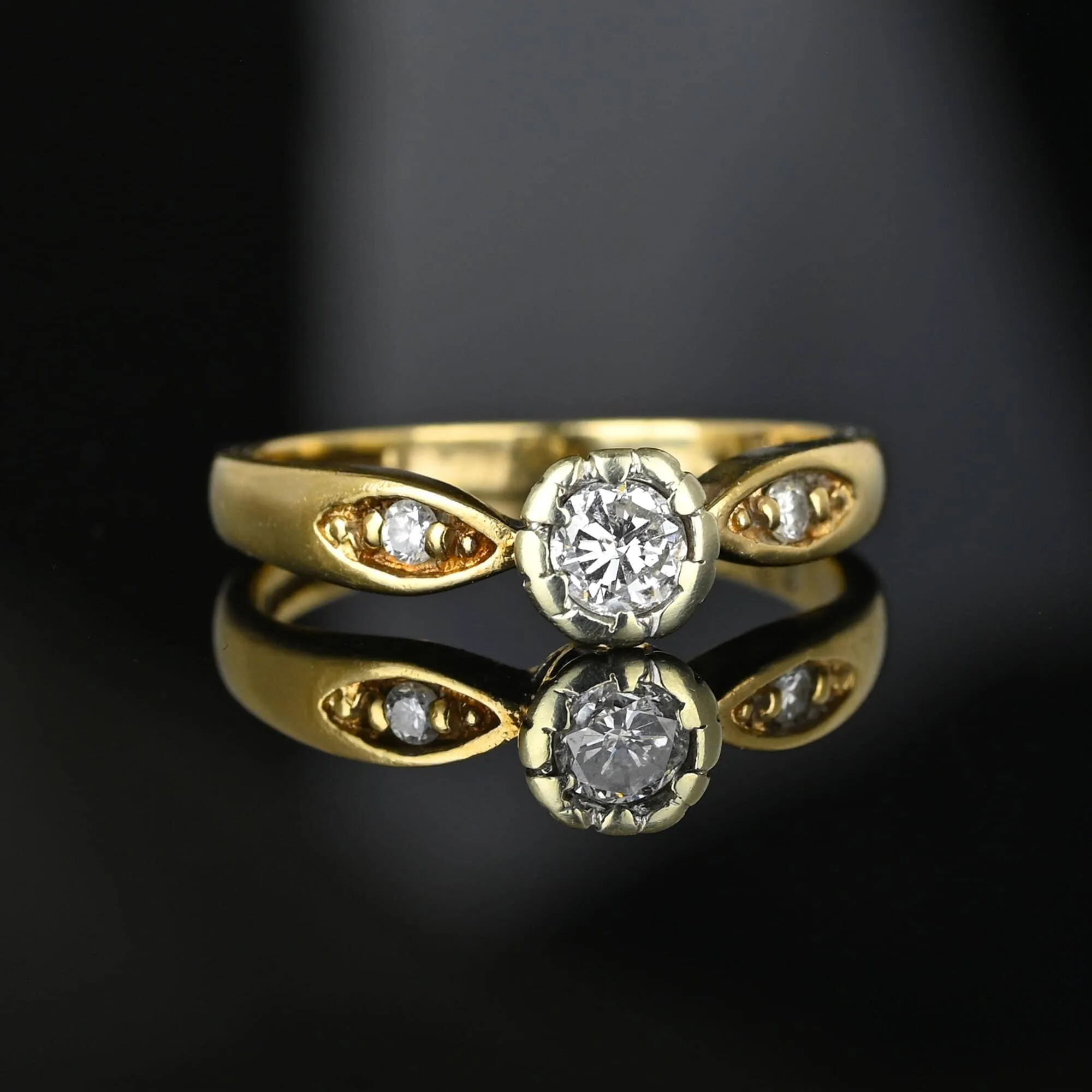 Vintage .25 CTW Diamond Solitaire Ring in Gold