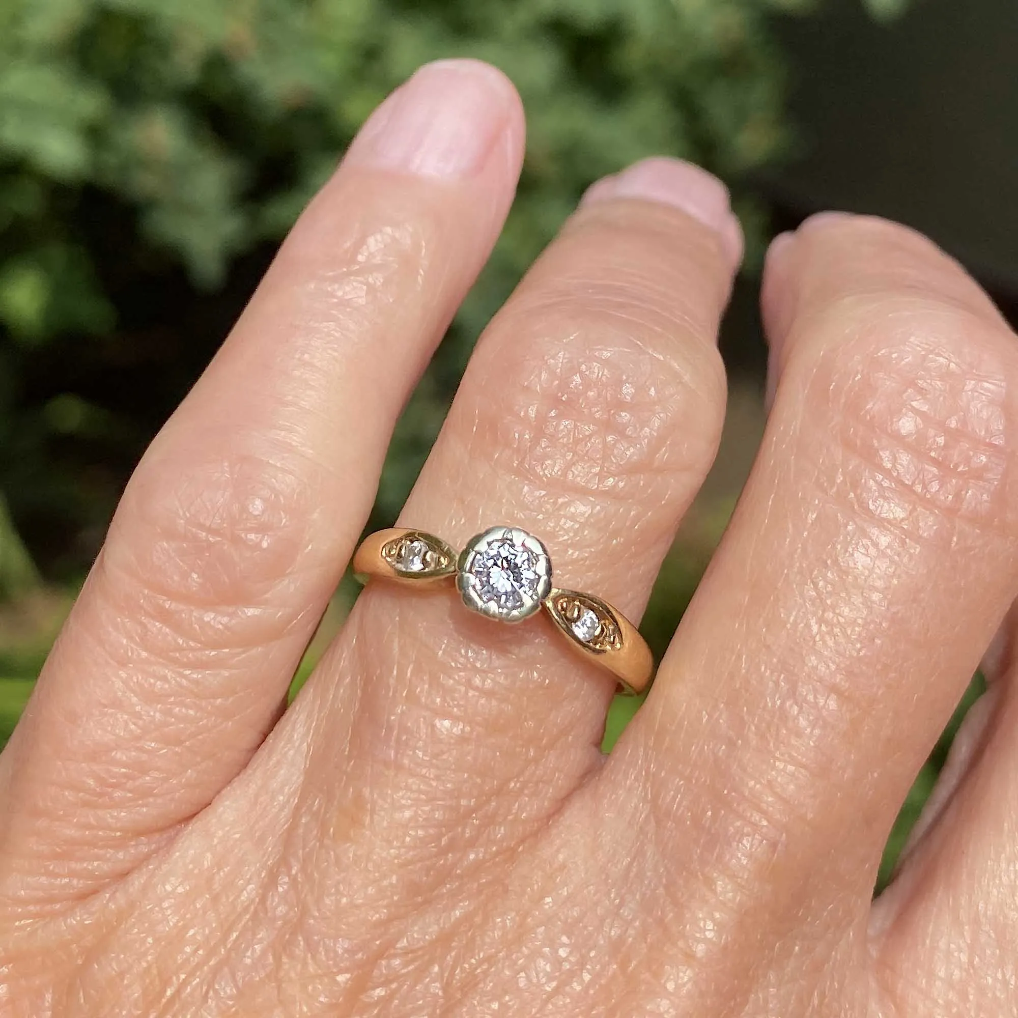 Vintage .25 CTW Diamond Solitaire Ring in Gold