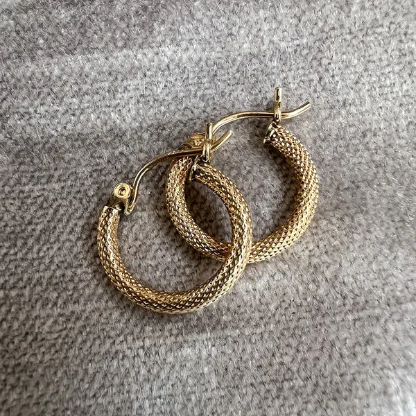 Vintage Textured Hoop Earrings