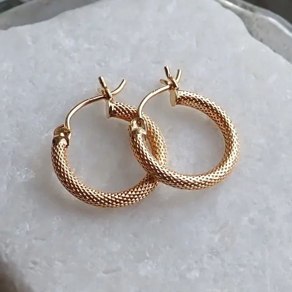 Vintage Textured Hoop Earrings