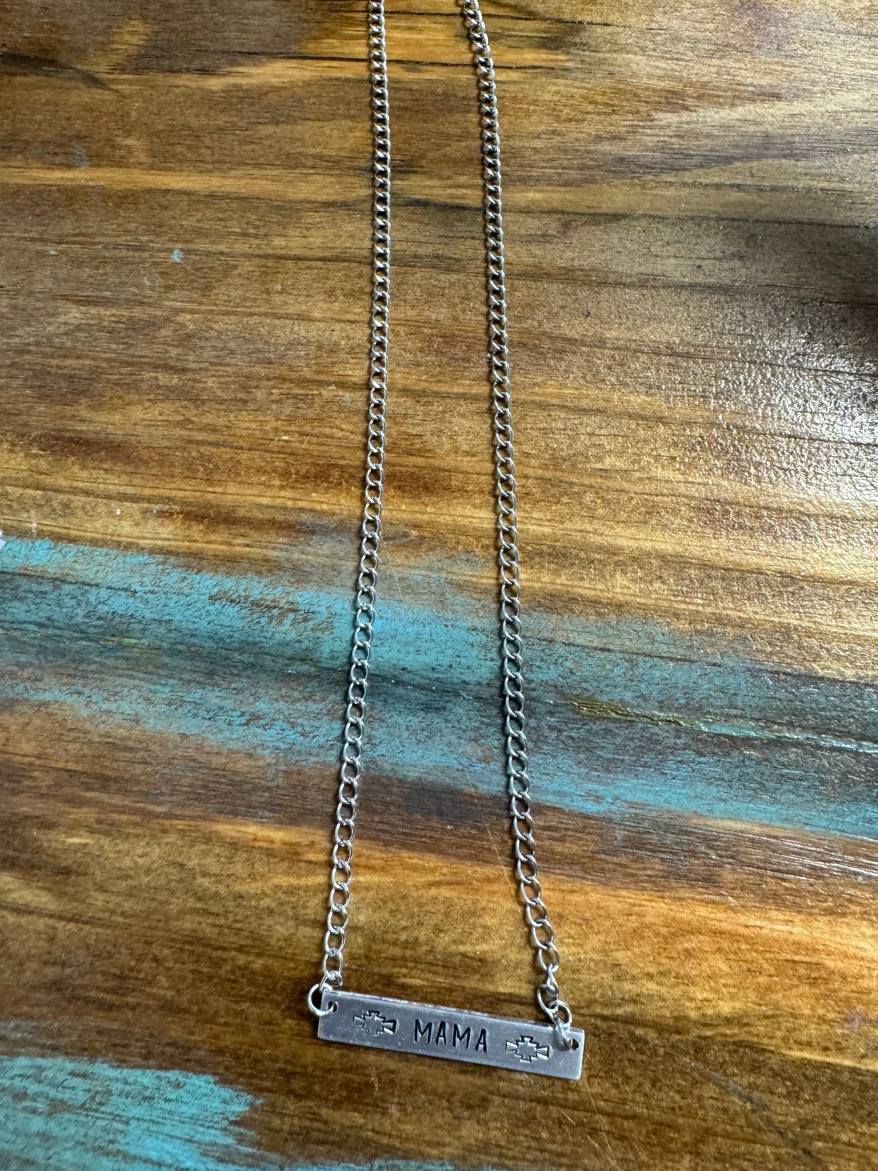 Western Single Bar Engraved Necklaces