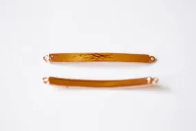 Wholesale Vermeil Rose Gold Curved Bracelet Bar Connector Charm- 18k gold plated over Sterling Silver Bracelet Plate, Gold Bracelet Bar Blanks Plate