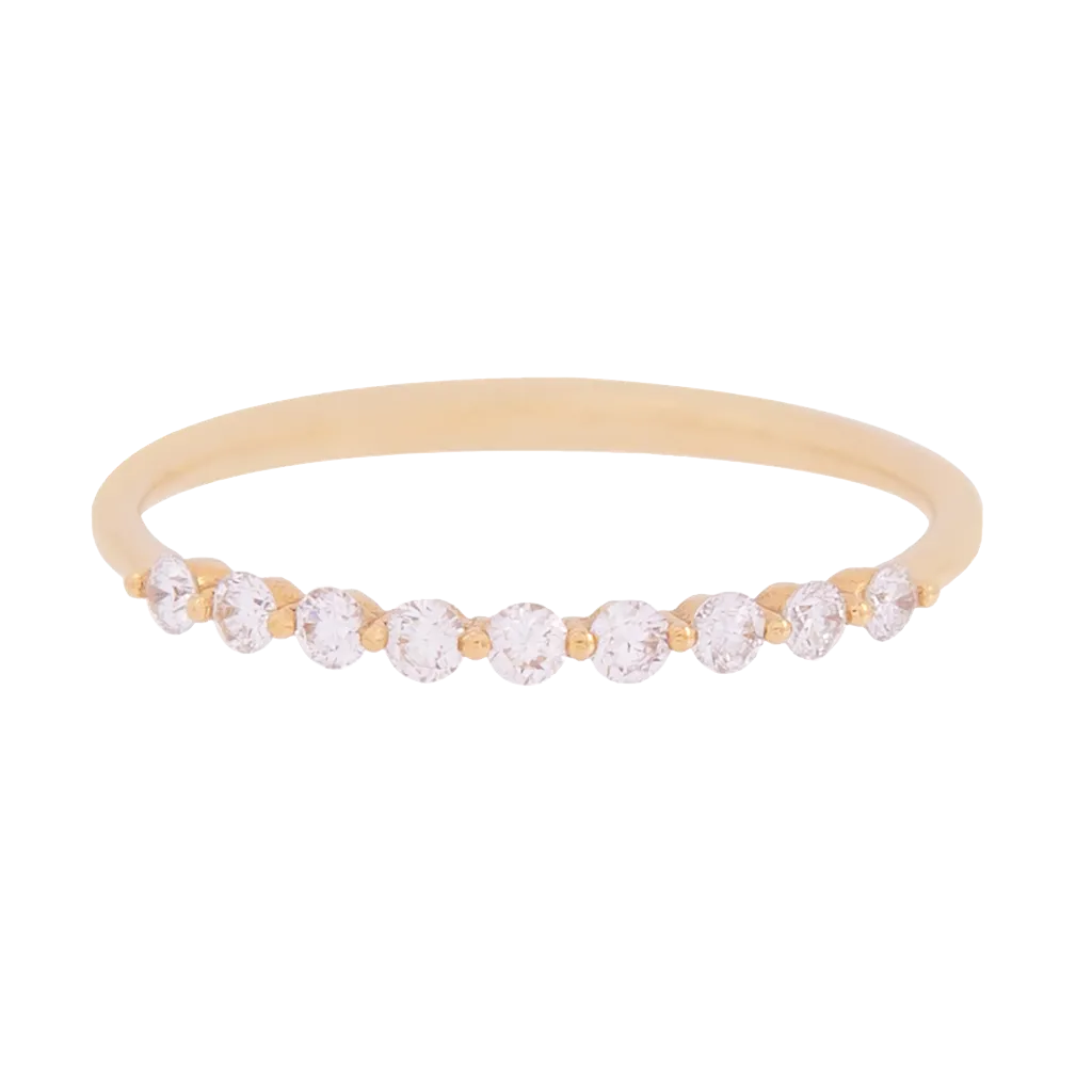 Yellow Gold Round Diamond Band